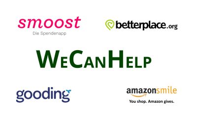 SbS Spenden Partner Plattformen: smoost, betterplace, WeCanHelp, gooding, amazon smile