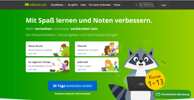 Webseite von Sofatutor