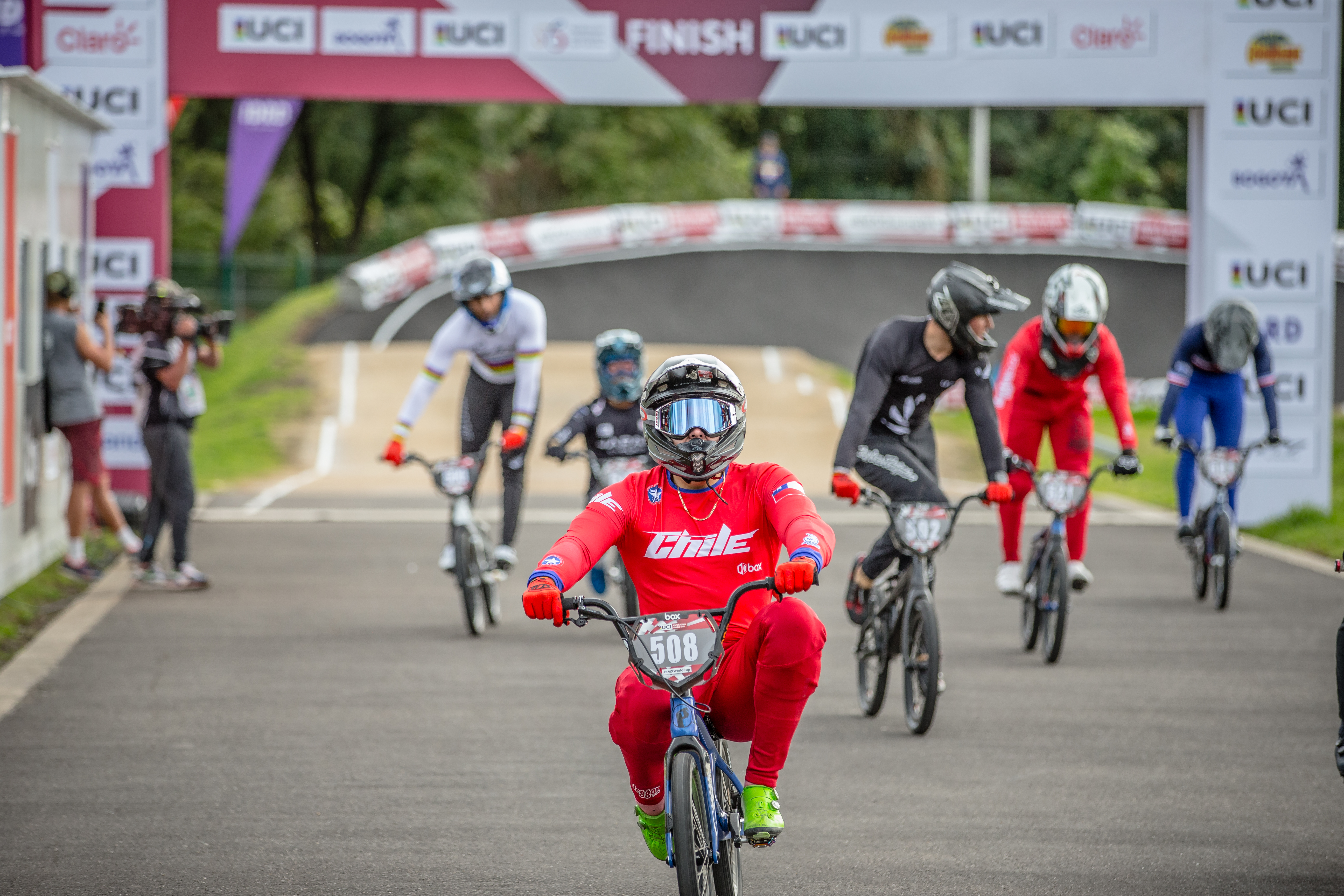 After a threemonth break, the UCI BMX Racing World Cup returned with