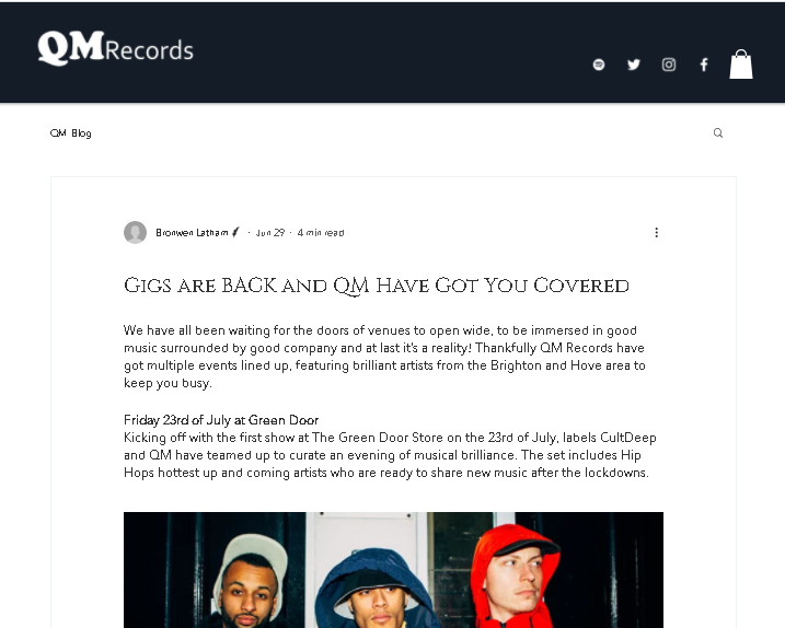 Gigs are BACK and QM Have Got You Covered