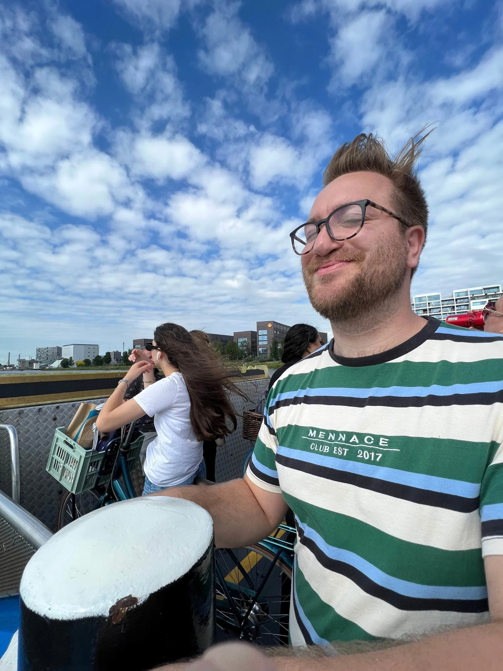 Quinten Verniers on a boat