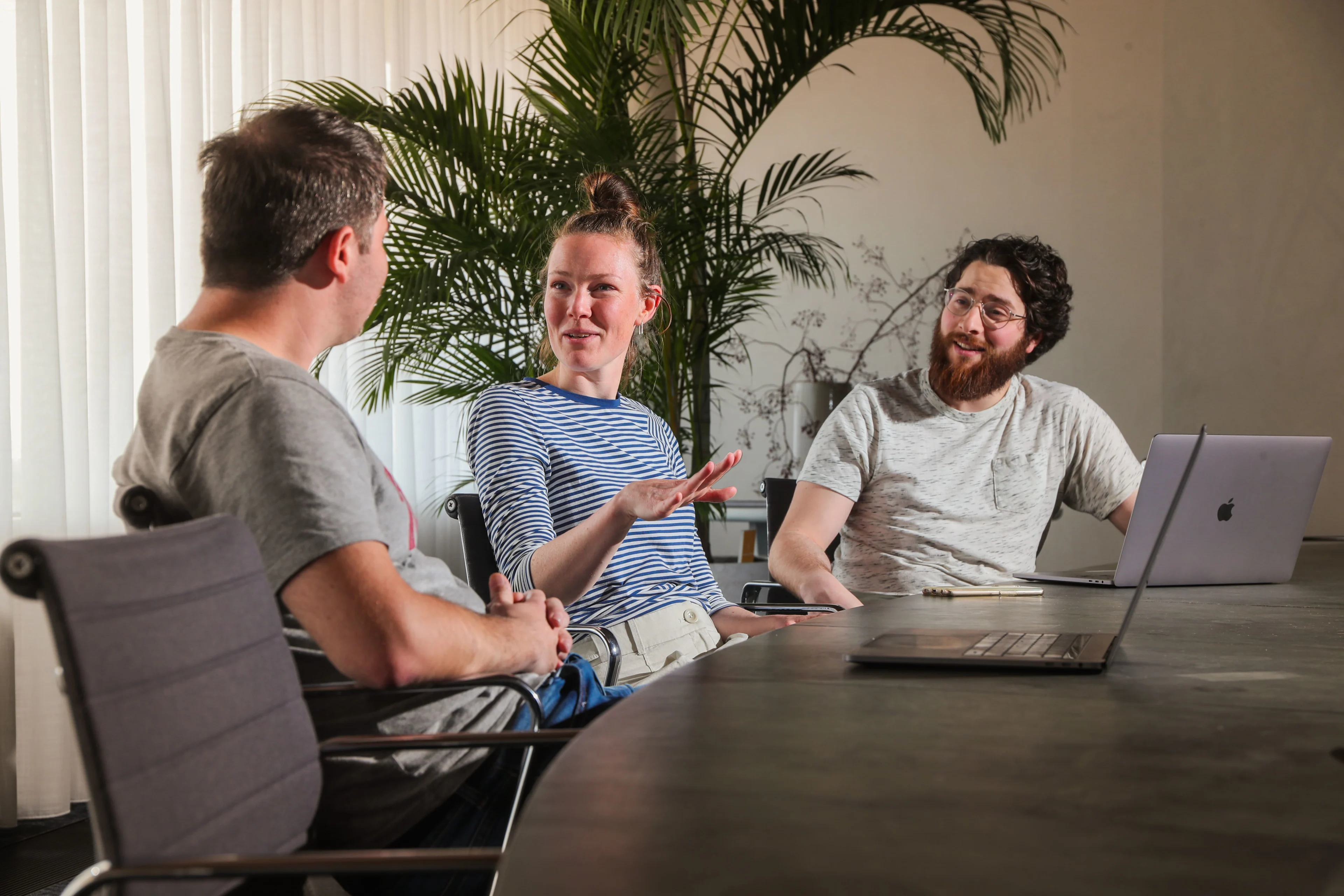 people meeting at a table