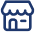 Une icône bleue d’assurance spécialisée avec un fond blanc.