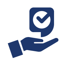 A specialty insurance blue icon with a white background.