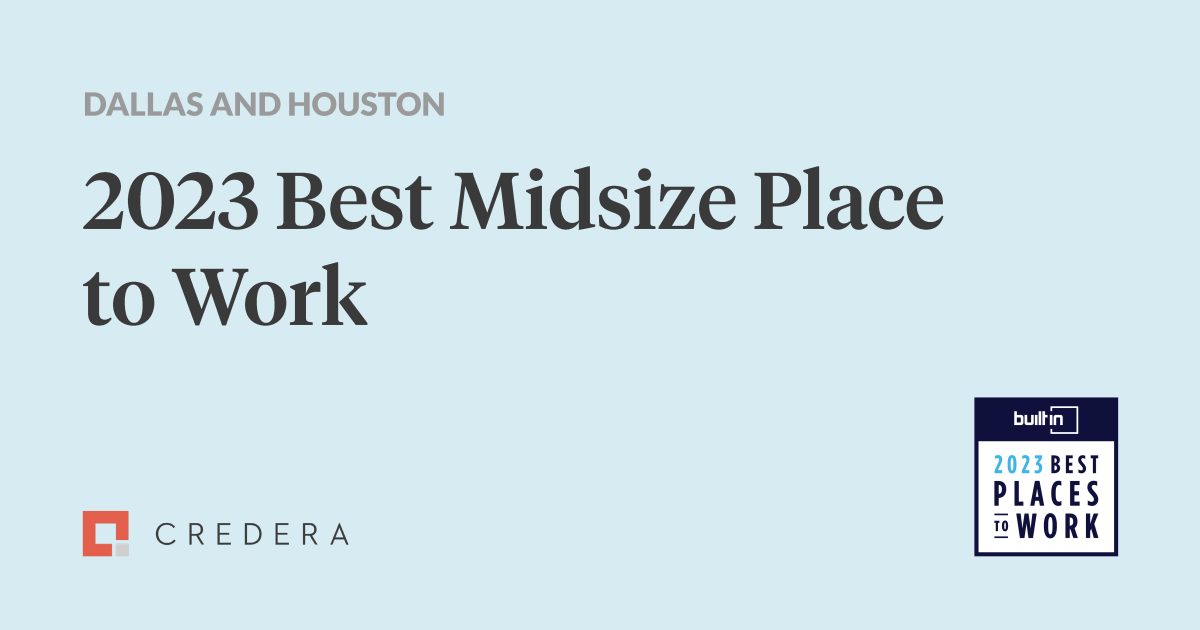 Credera Named a 2023 Best Place to Work in Dallas & Houston by Built In