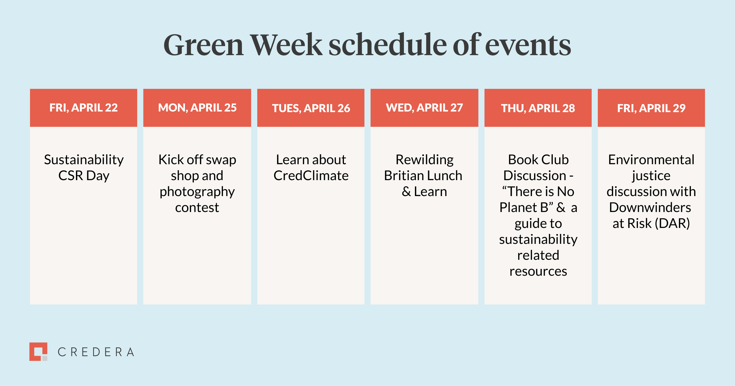 CredClimate ERG at Credera - Green Week Activities