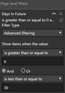 Rolling 30 Days in Future Filter Rules