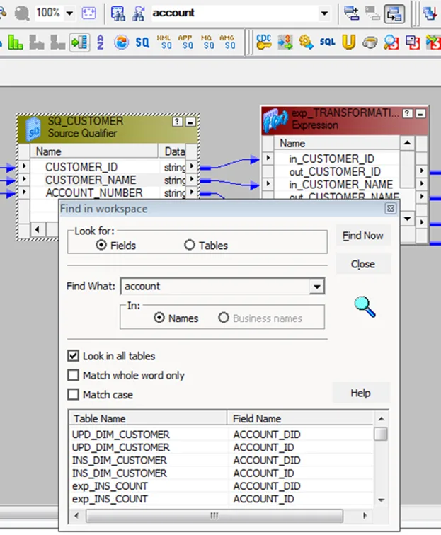 Figure 6 – Search Tool Example