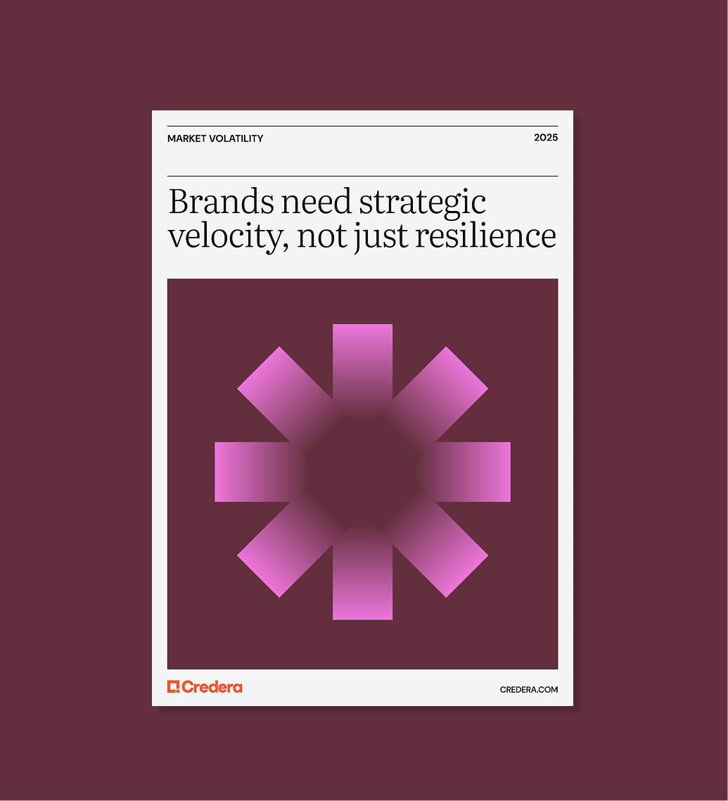 Pamphlet cover that reads Brands need strategic velocity, not just resilience