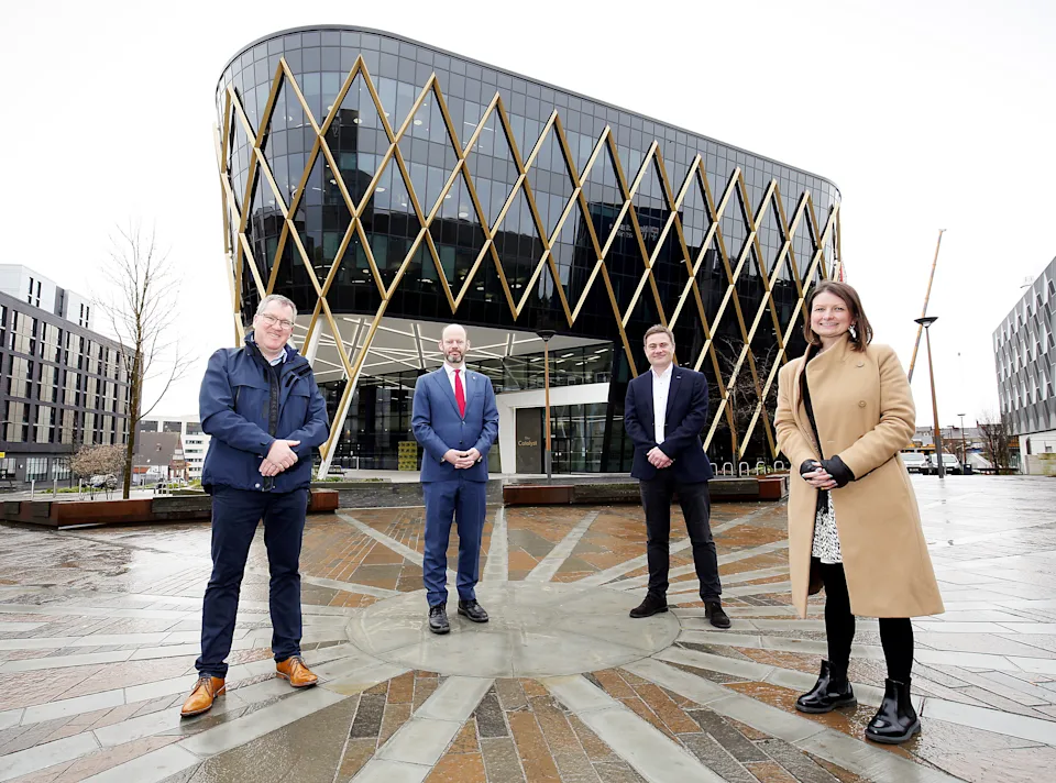 (L to R) Ewan Miller, Jamie Driscoll, Graham Hall, Jen Hartley