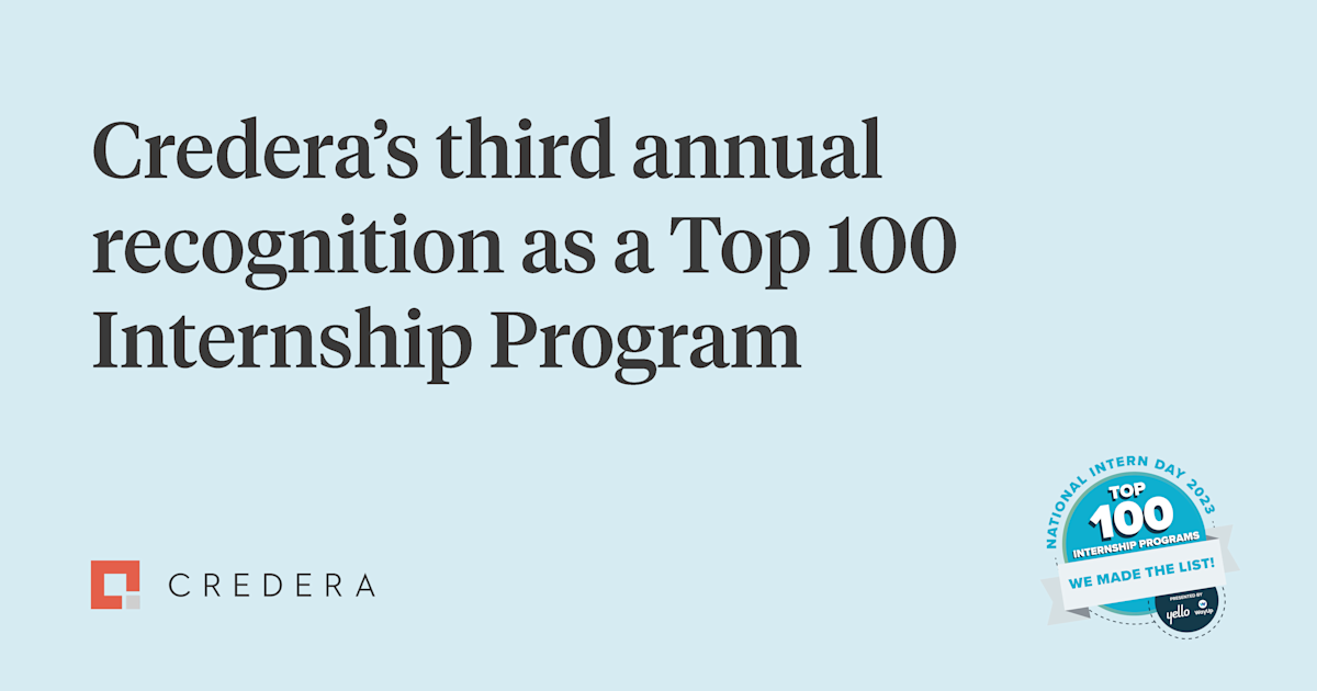 Credera listed as a WayUp 2023 Top 100 Internship Program for third year