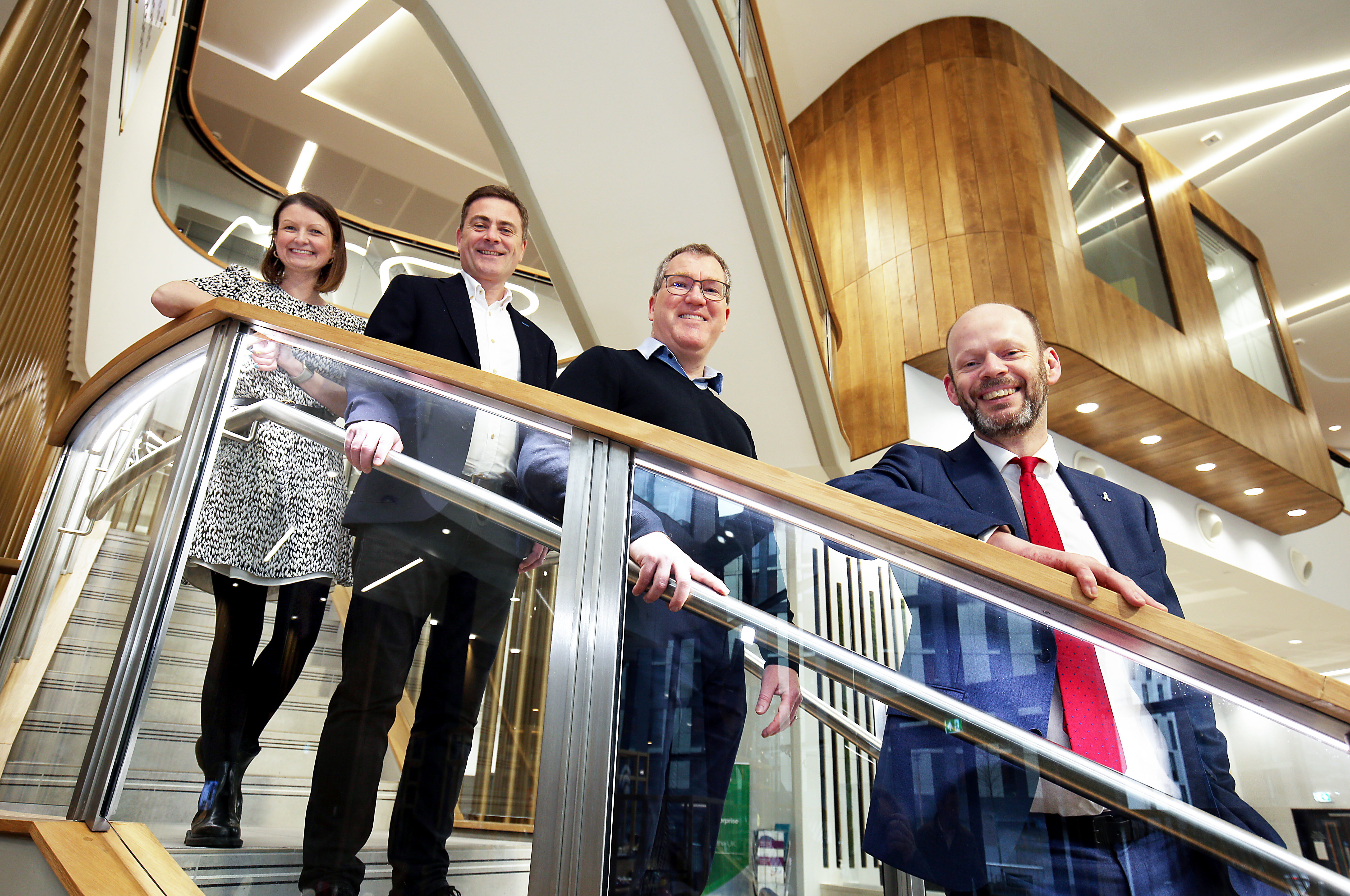  (L to R) Jen Hartley, Director, Invest Newcastle; Graham Hall, Managing Director, Credera; Ewan Miller, Managing Director, Credera; Jamie Driscoll, North of Tyne Combined Authority Mayor.