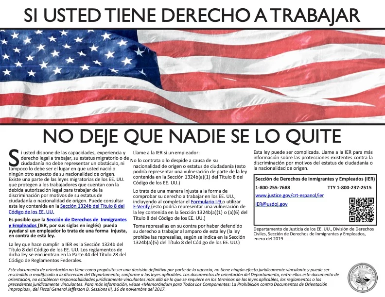 Right To Work - Spanish