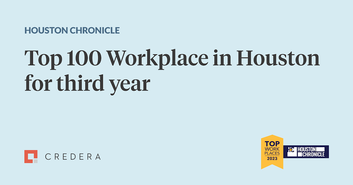 Credera recognized as a three-time Top Workplaces in Houston winner