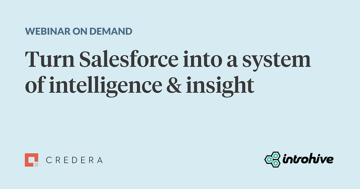 Webinar: Turn Salesforce into a System of Intelligence and Insight