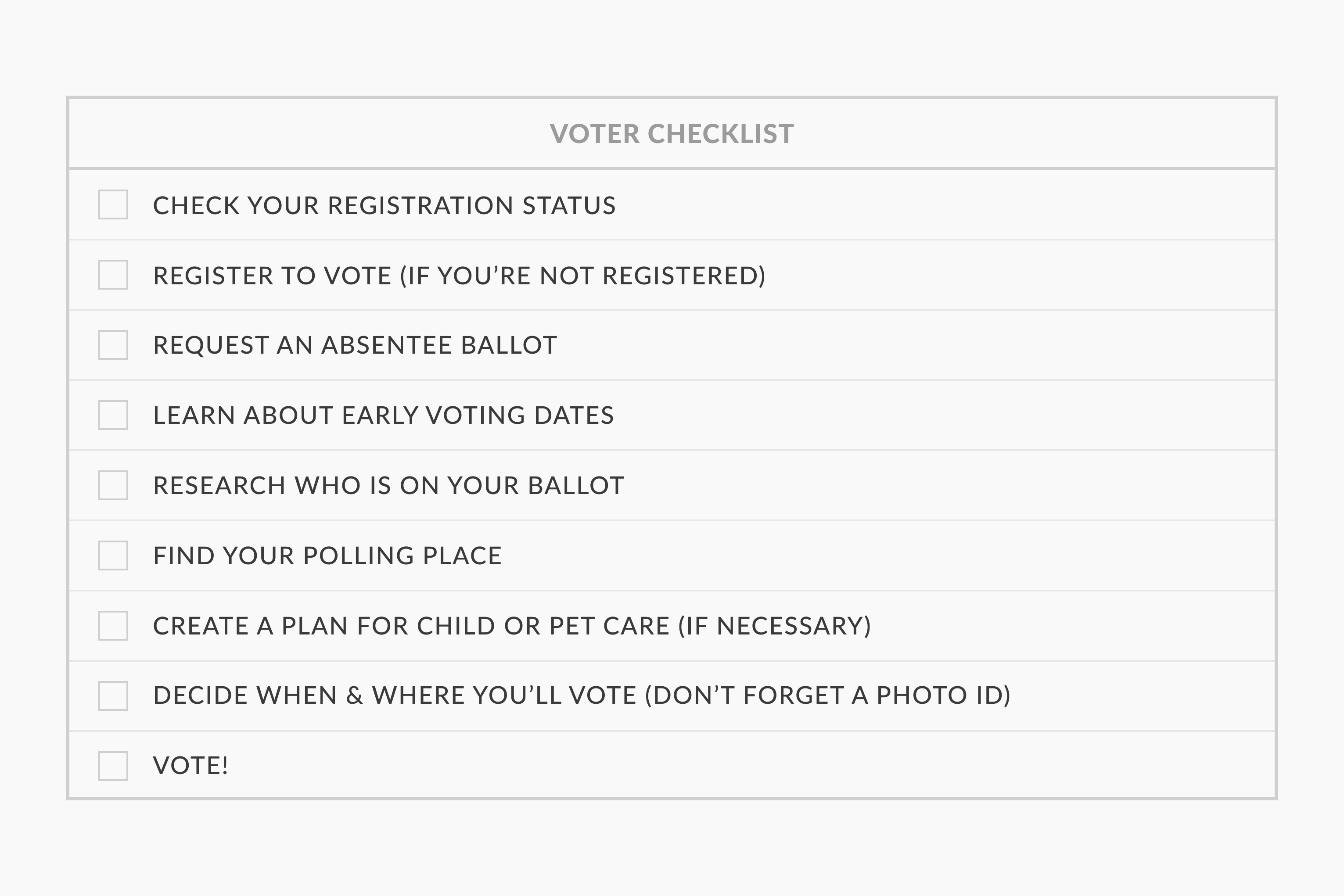 Blog -- Voter Checklist