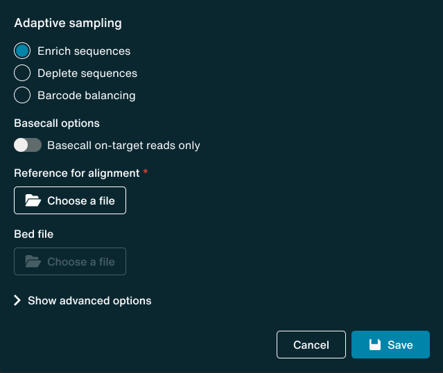 Adaptive sampling basecall on-target reads only