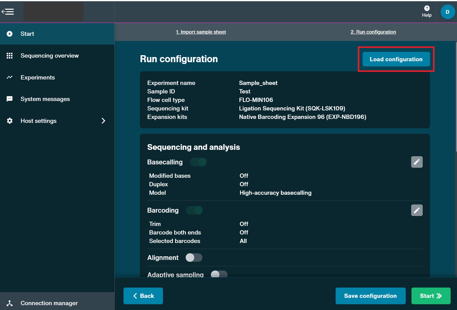 load config