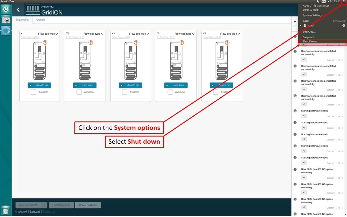 GridION CTC images 5.0 11 Oct 19 - inc ctc shutdown