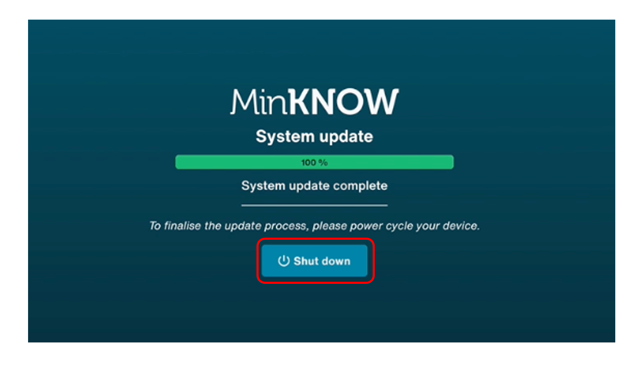 MinKNOW system update reboot