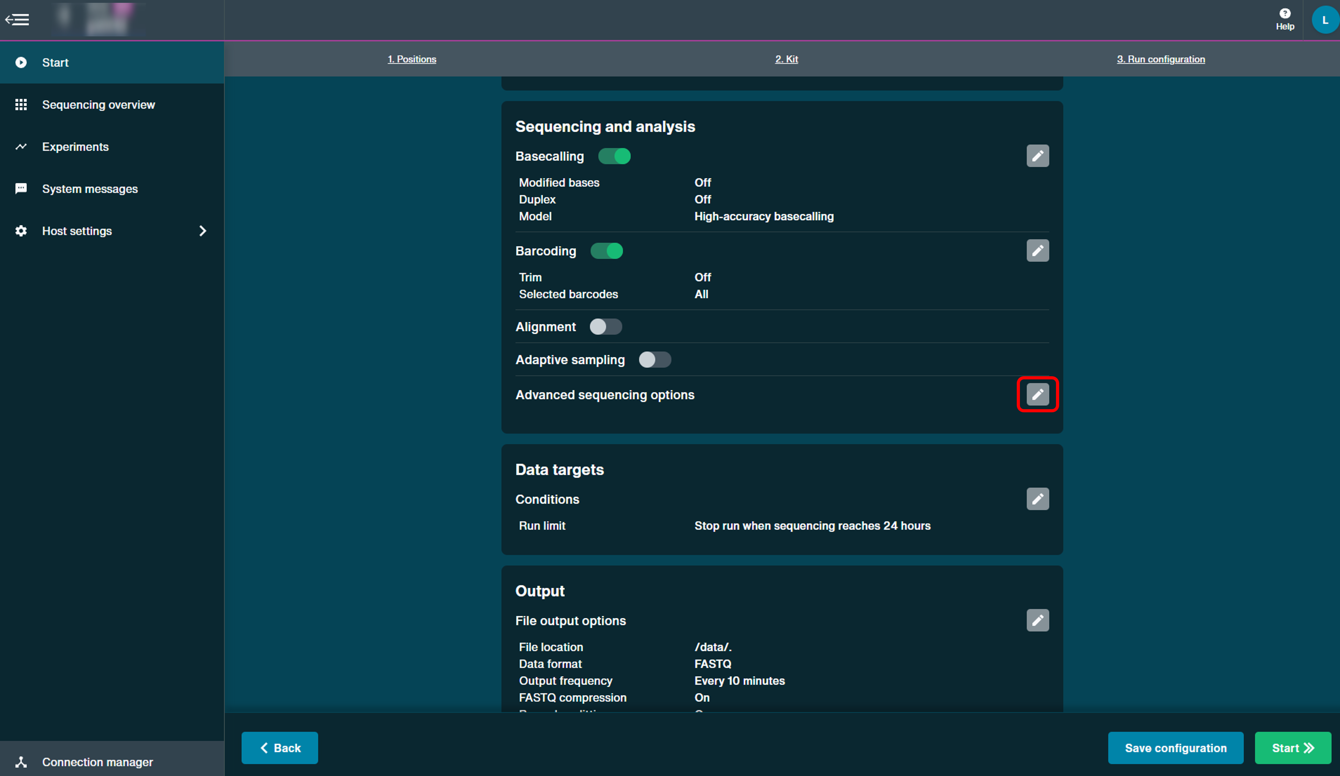 Flongle setup 9 Advanced sequencing options