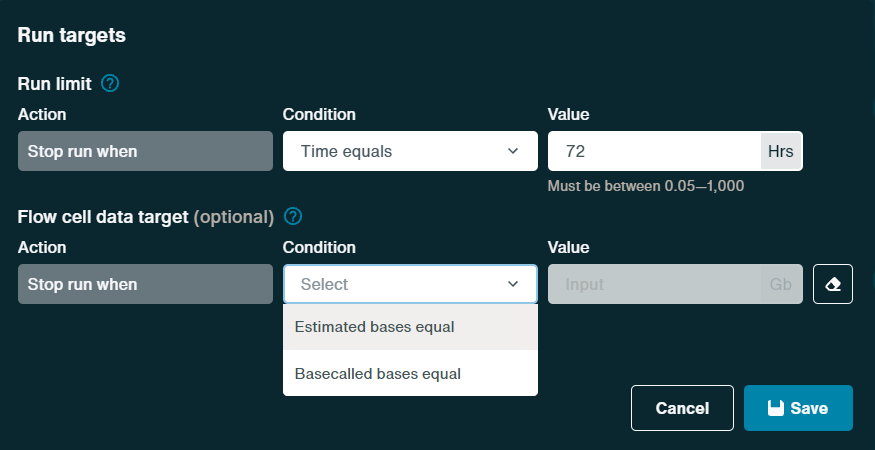 Flongle setup 10 data targets data target