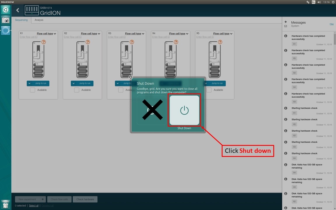 GridION CTC images 5.0 11 Oct 19 - inc ctc shut down 2