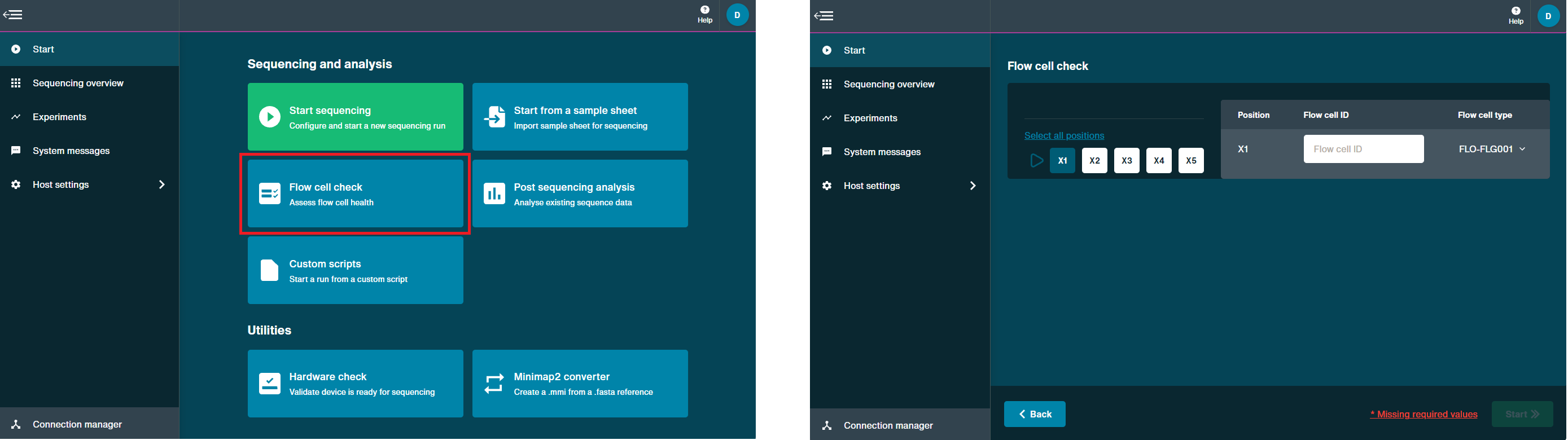 start page-flow cell check-flow cell check GRID