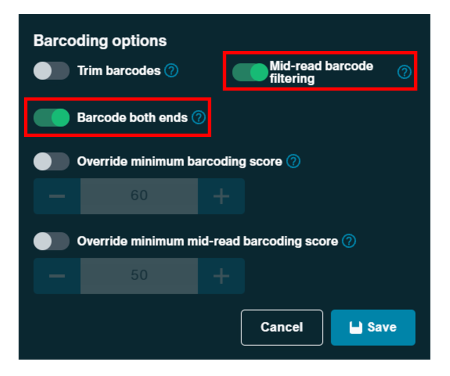 Barcoding options FLU V14
