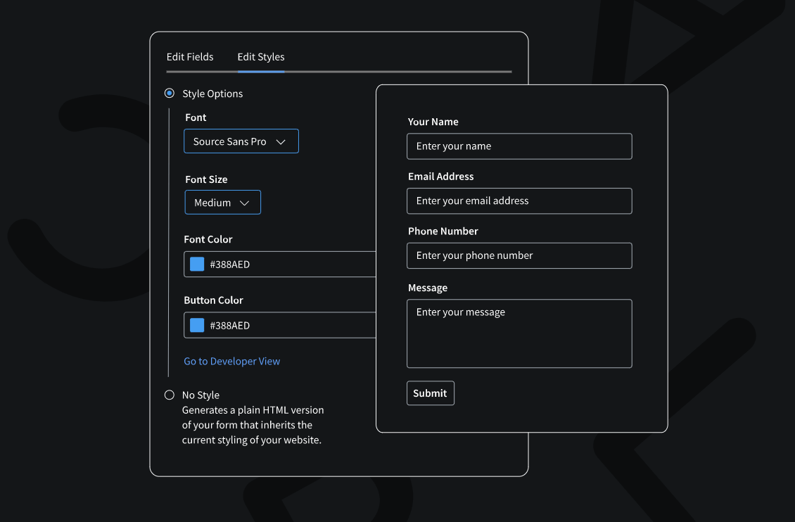 CallRail form with multiple fields