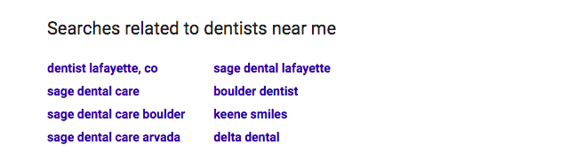 Dental results for searches related to example 