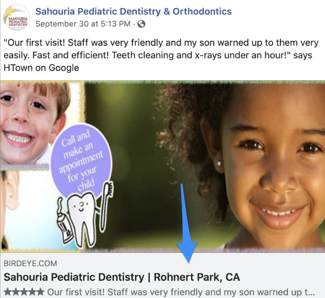 Sahouria Pediatric Dentistry & Orthodontics FB Post 