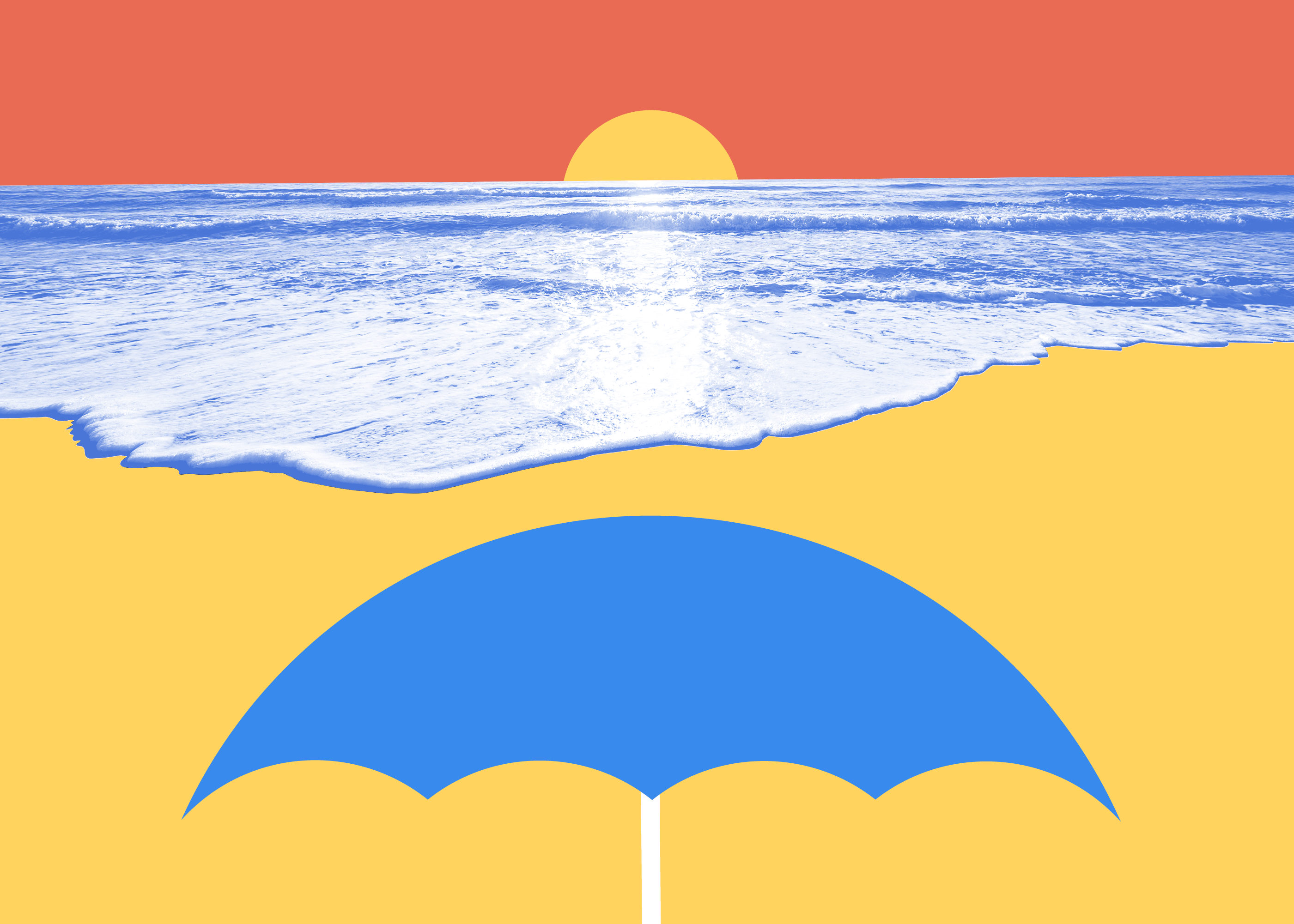 Illustrated beach