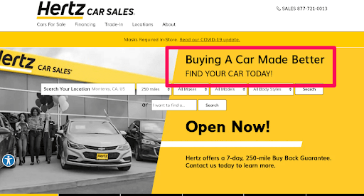 Headline from Hertz Car Sales