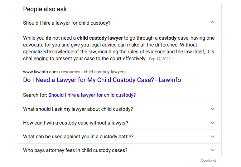 people also ask on google law firm