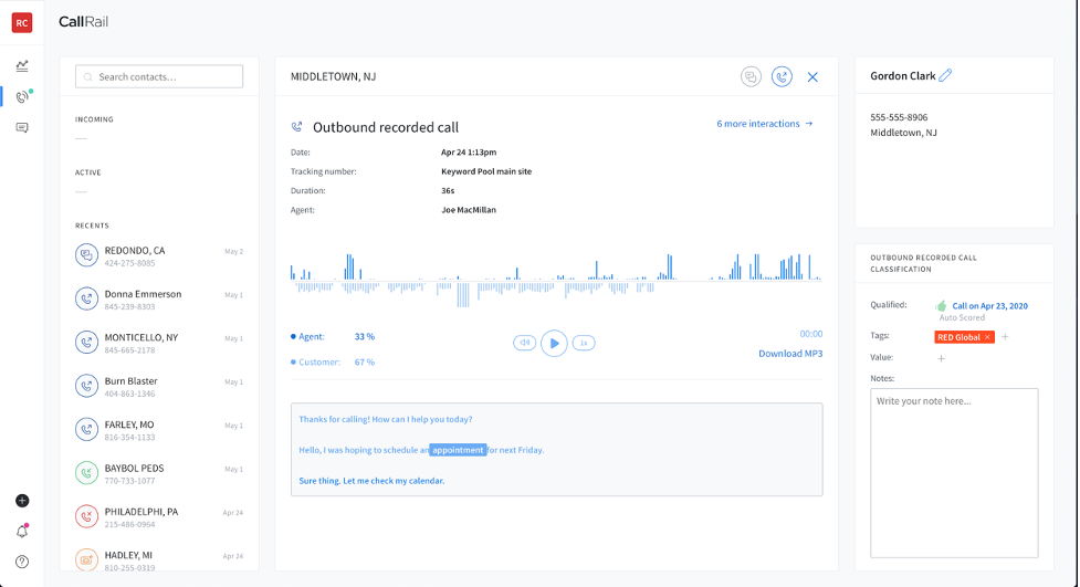 CallRail LC screengrab