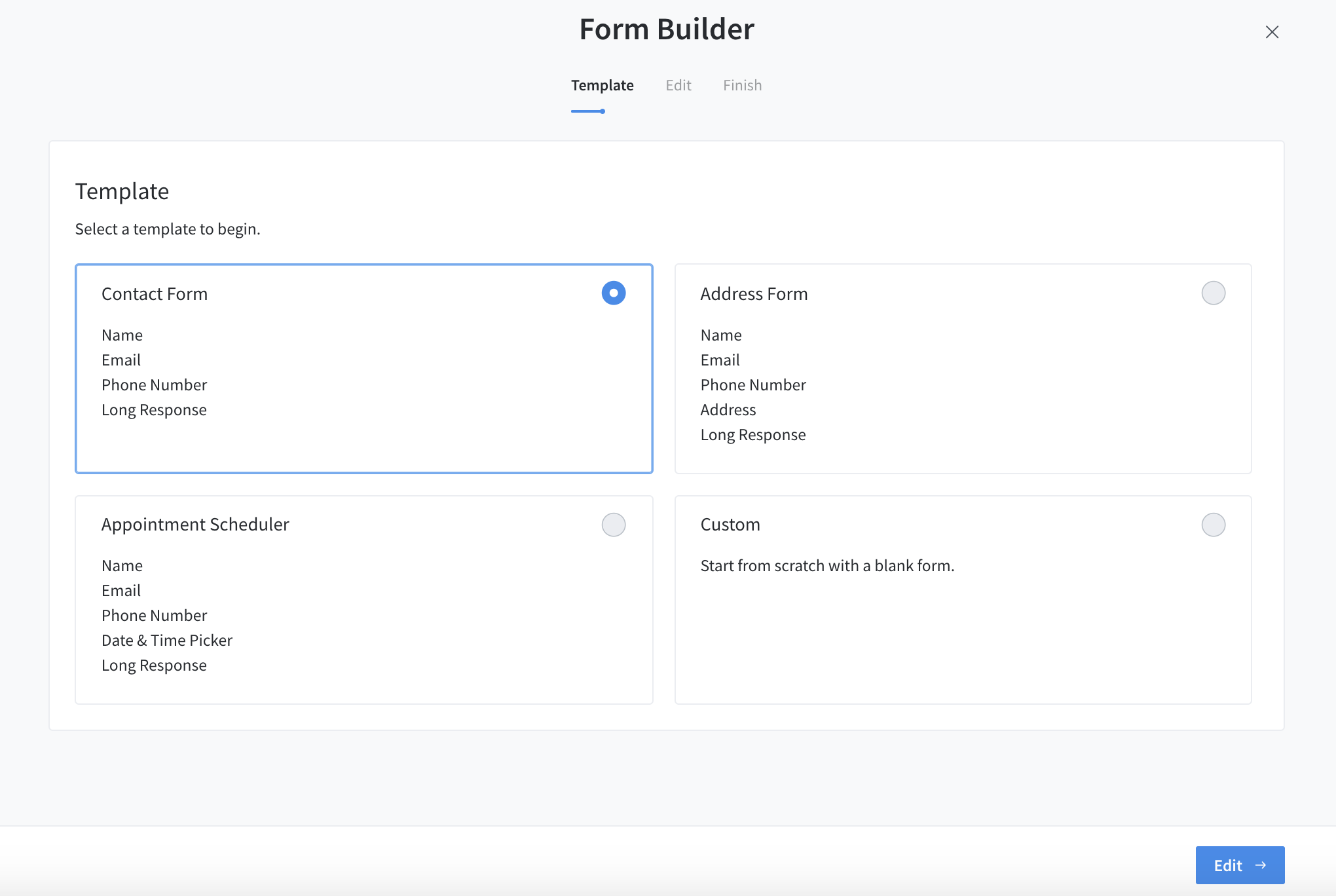 Creating a Form in CallRaill