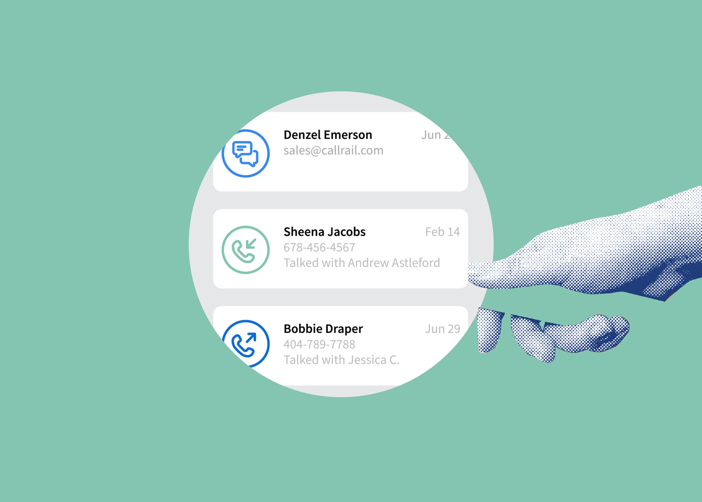 illustrated Lead Center inbox showing calls and form interactions in one place