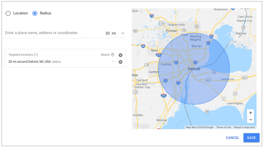 Google small local area targeting 