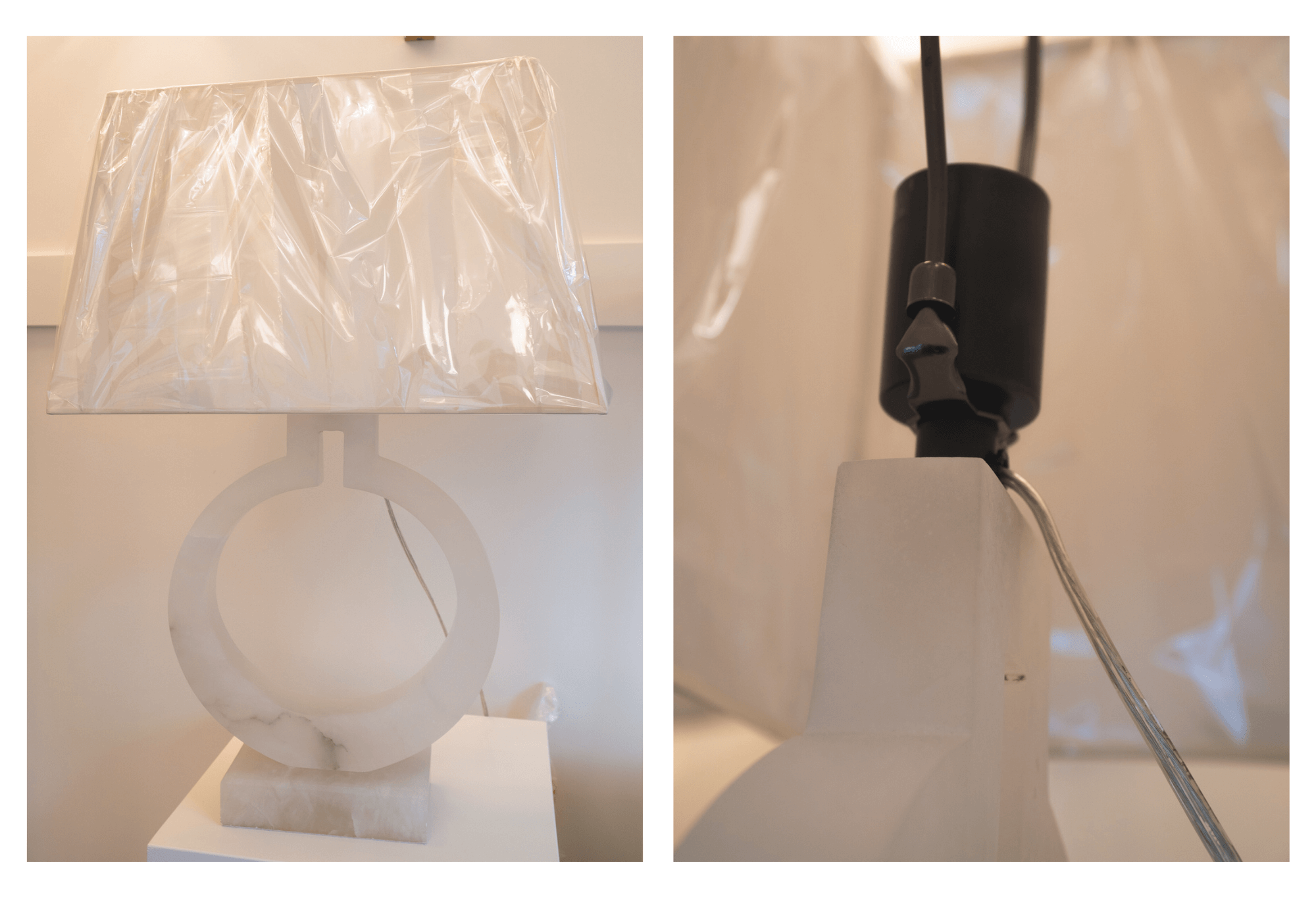 vizuální komfortní tvar prstence stolní lampa