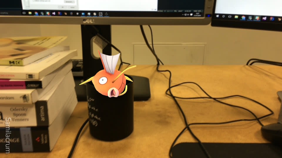 Pokemon Go -  Magikarp on desk