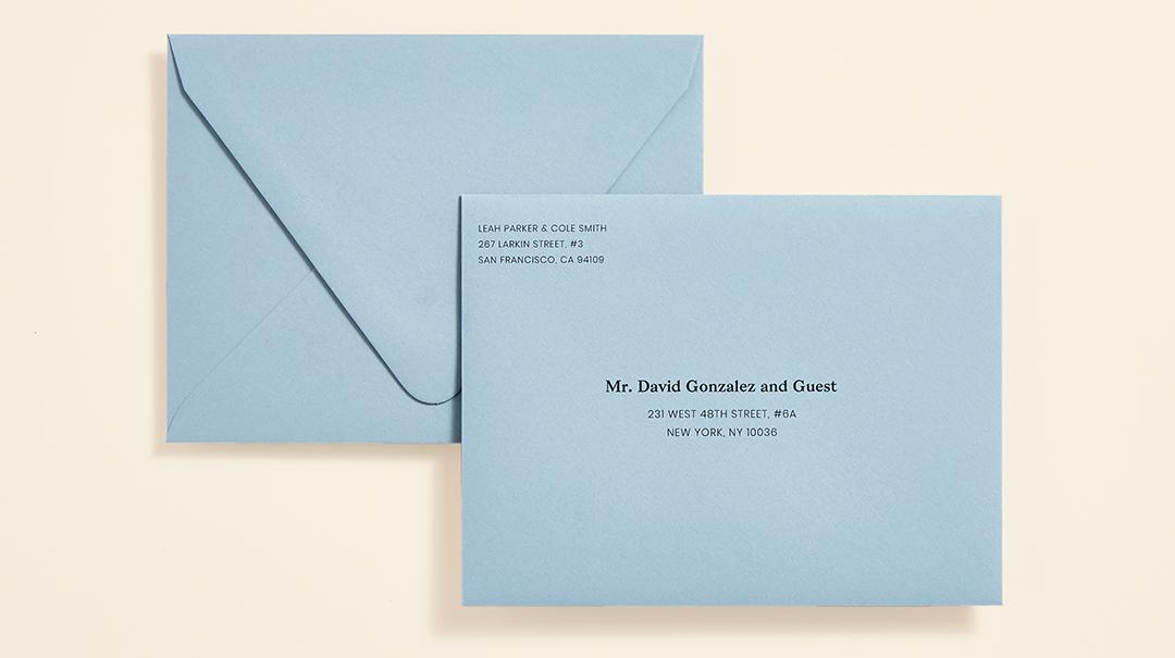 Guest address labels for invitations