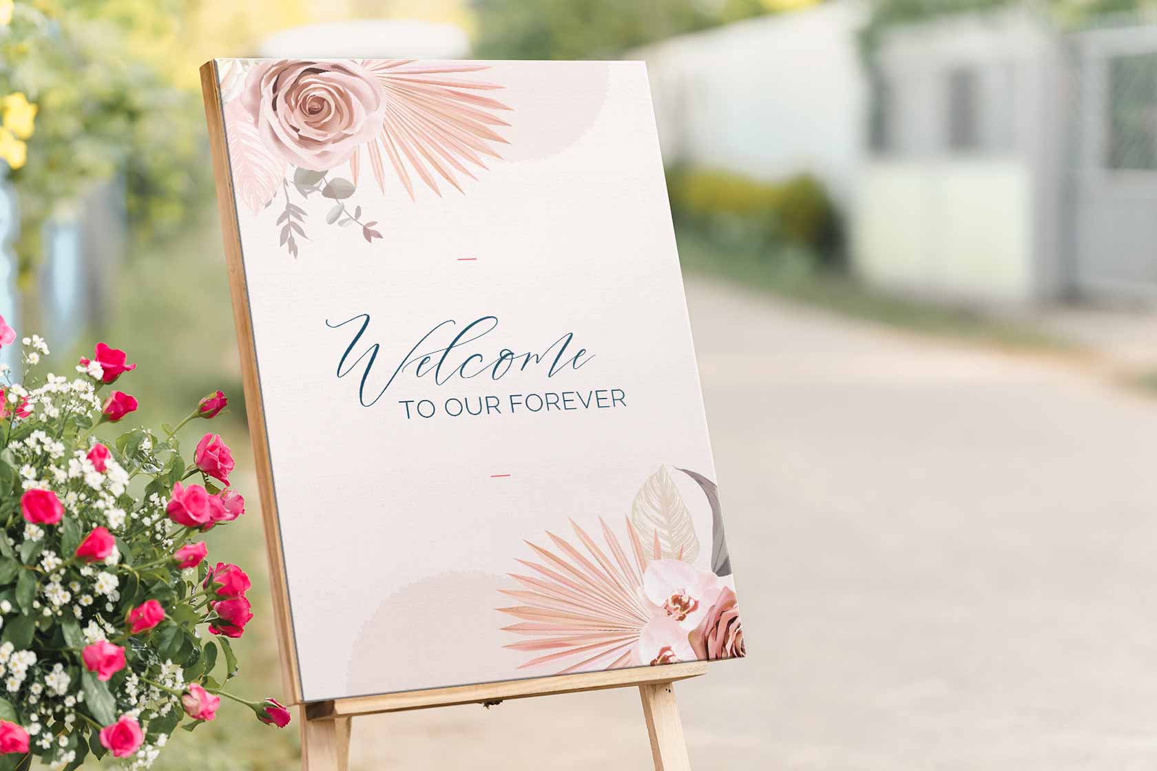 bohemian-wedding-welcome-sign