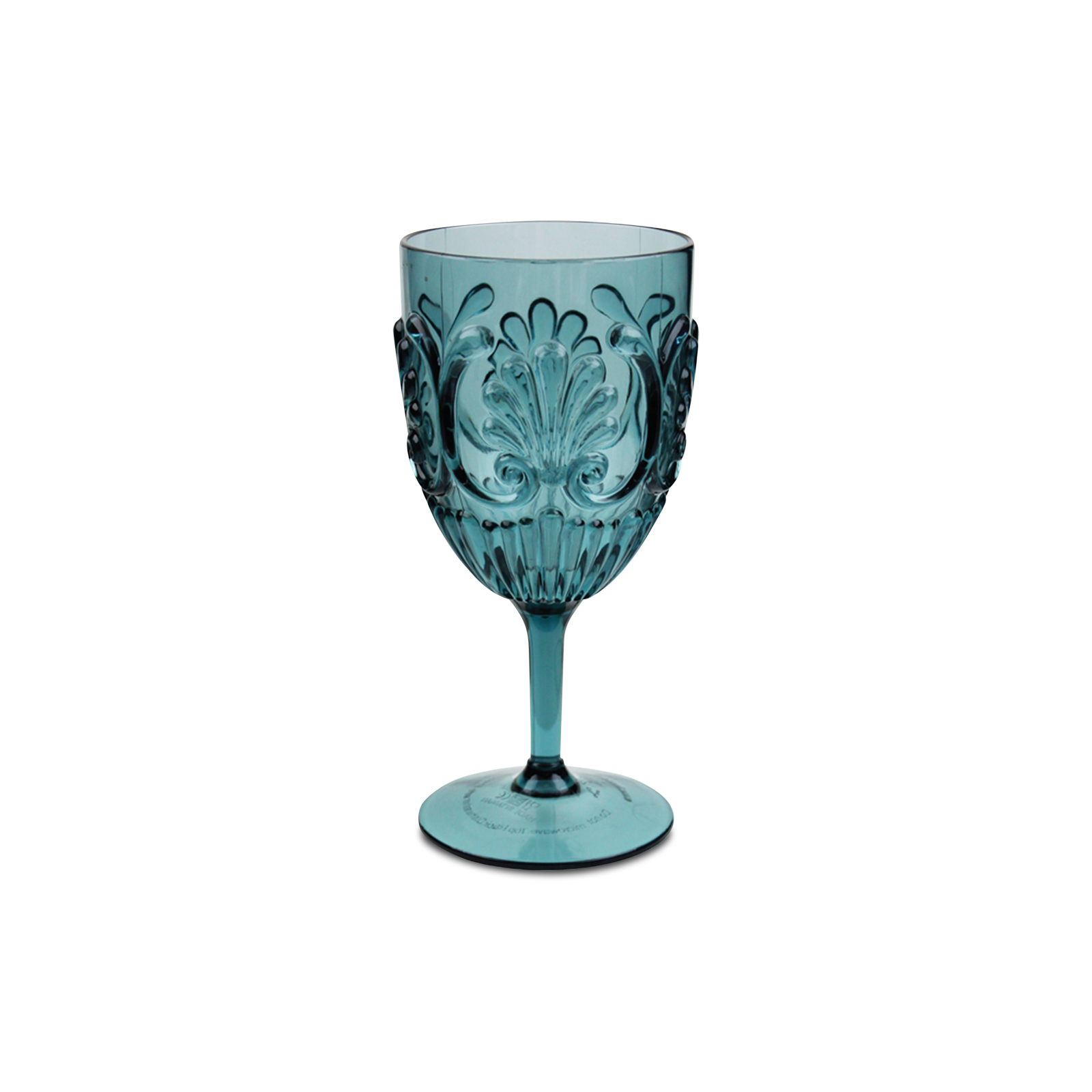 lecadeaux fleur wineglass teal 7