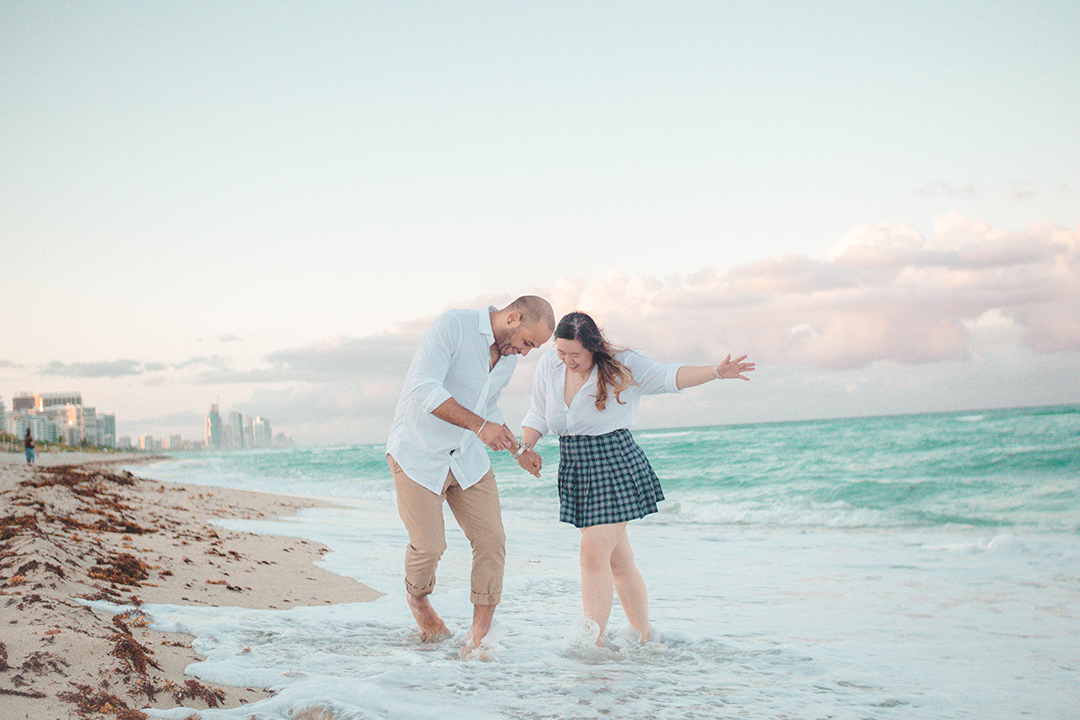 couple on beach honeymoon