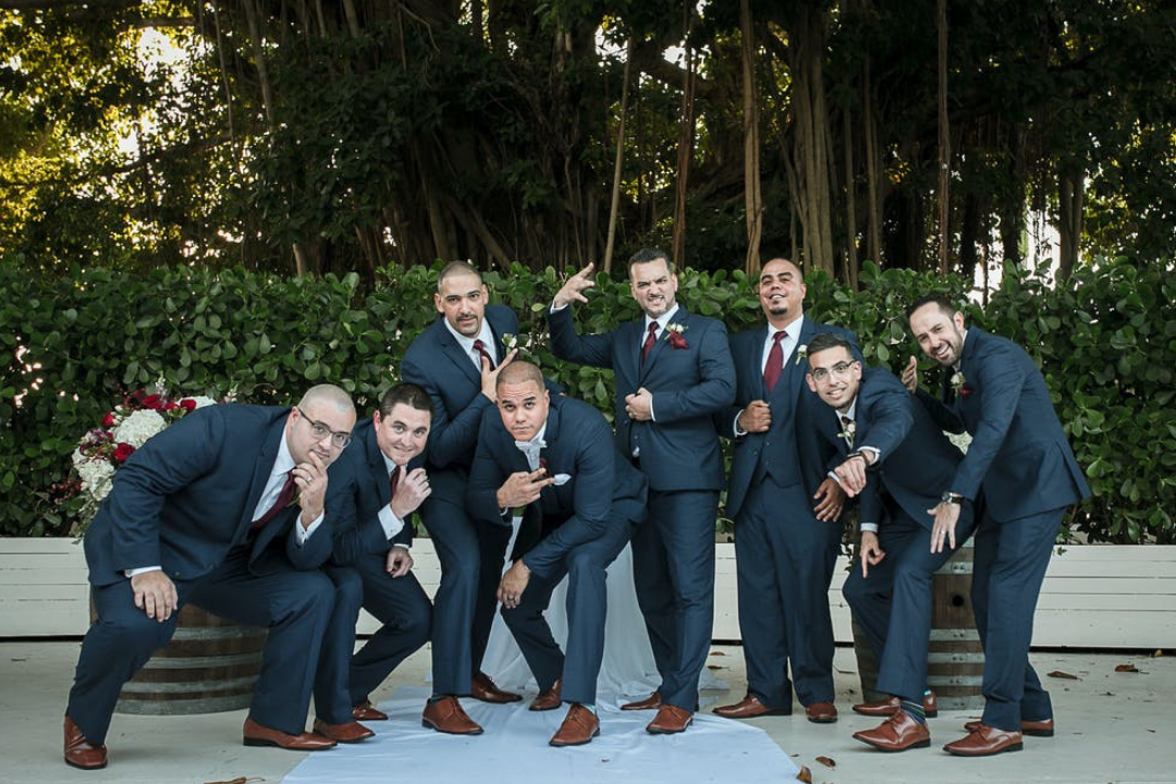 Pants are too tight but the suits look nice  Groomsmen grey, Gray  groomsmen suits, Groomsmen suits