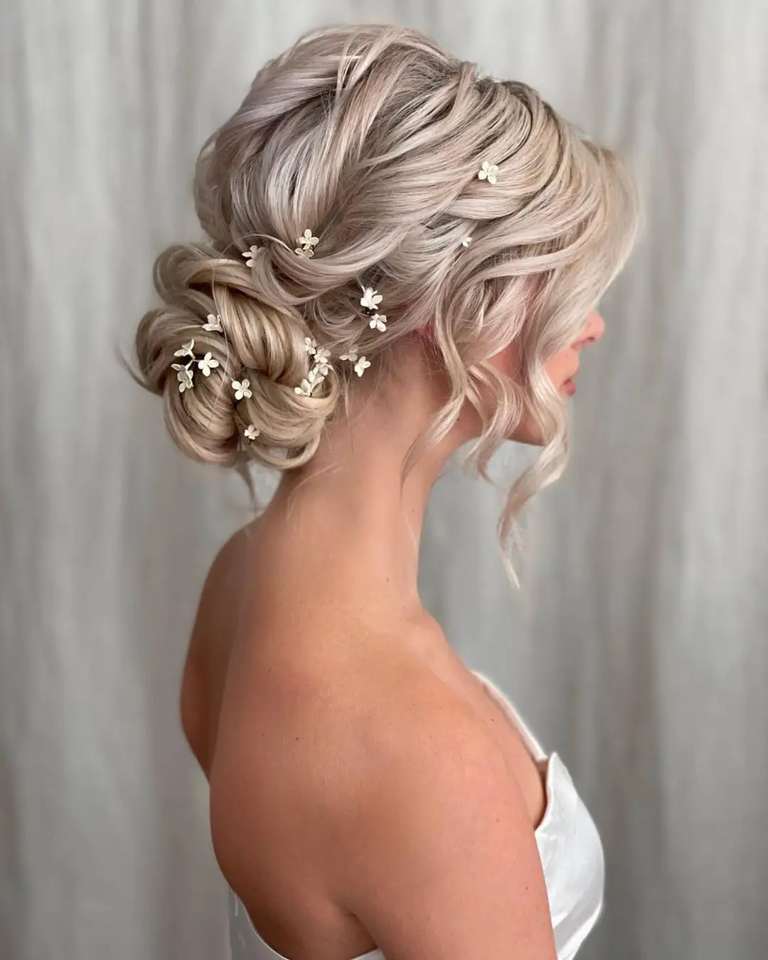 Classic low curly updo