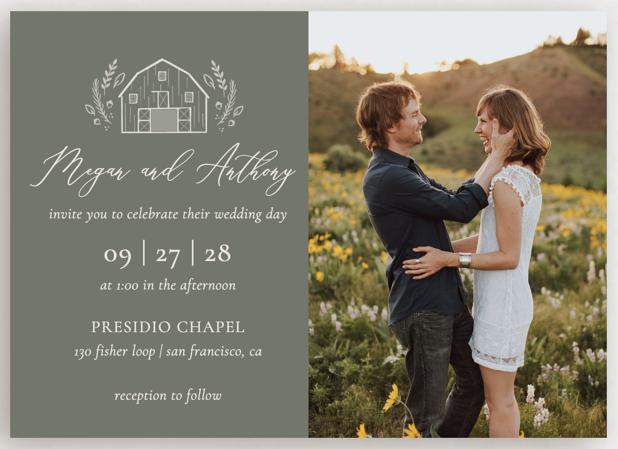Rustic Theme Wedding Invitation from Zola