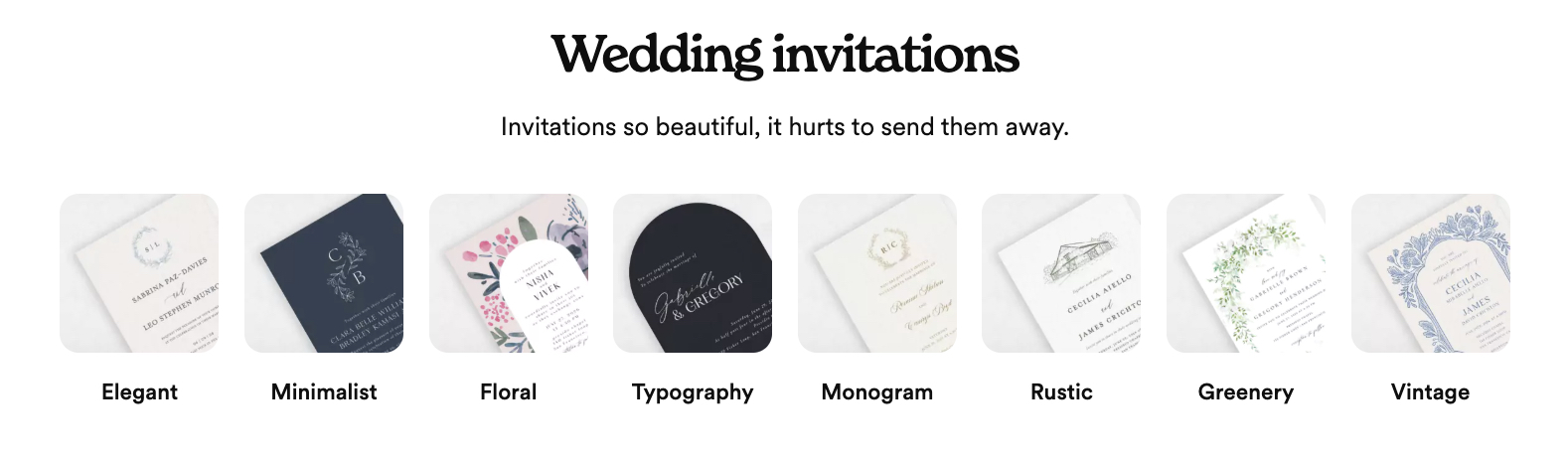 Wedding Invitation Styles for Various Themes