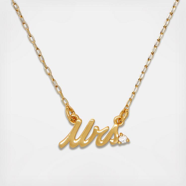 Kate Spade New York say yes mrs cz necklace